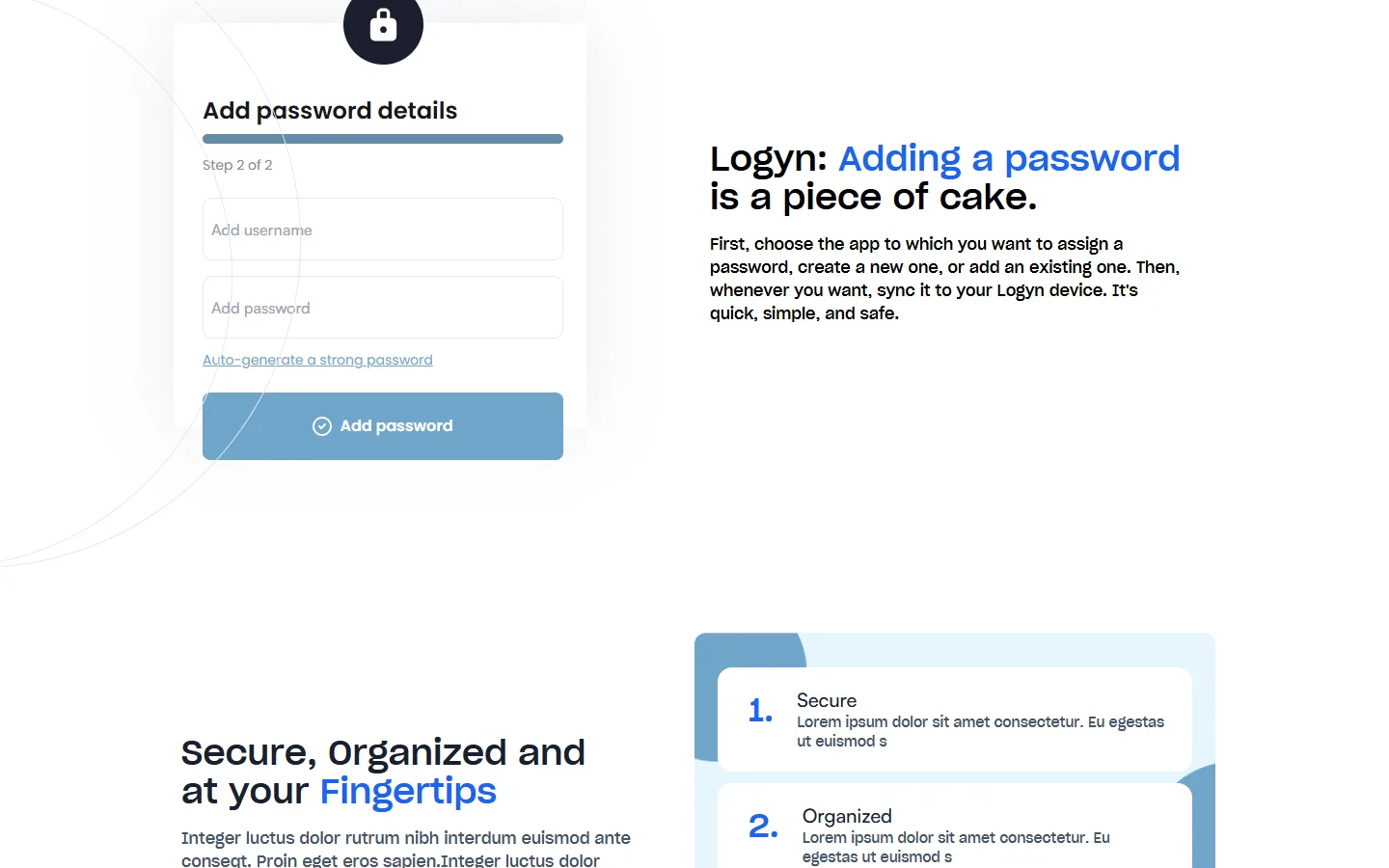 Logyn website, screenshot 2