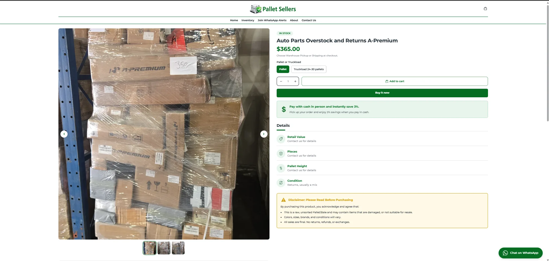Website Pallet Sellers, Screenshot 2
